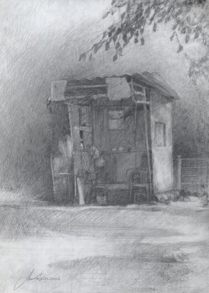 Abandoned guard cabin, 2006