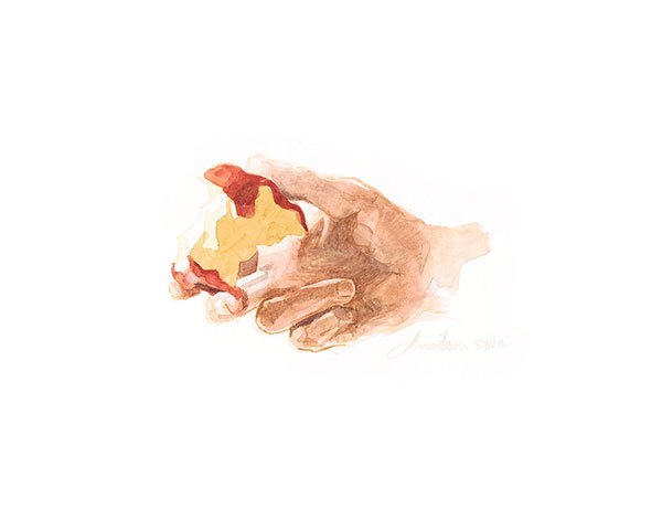 Bitten red apple, 2014
