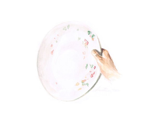 Plate with some leftover, 2014